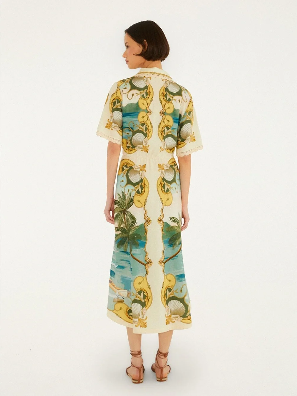 Farm Rio: Off-White Royal Sea Collared Midi
Dress - Picture 11 of 13